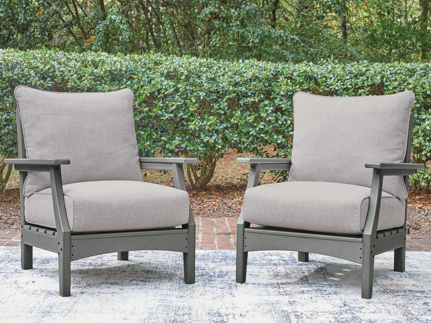 Cove Beach - Lounge Chair With Cushion (Set of 2) - Gray - Hornell Furniture Outlet