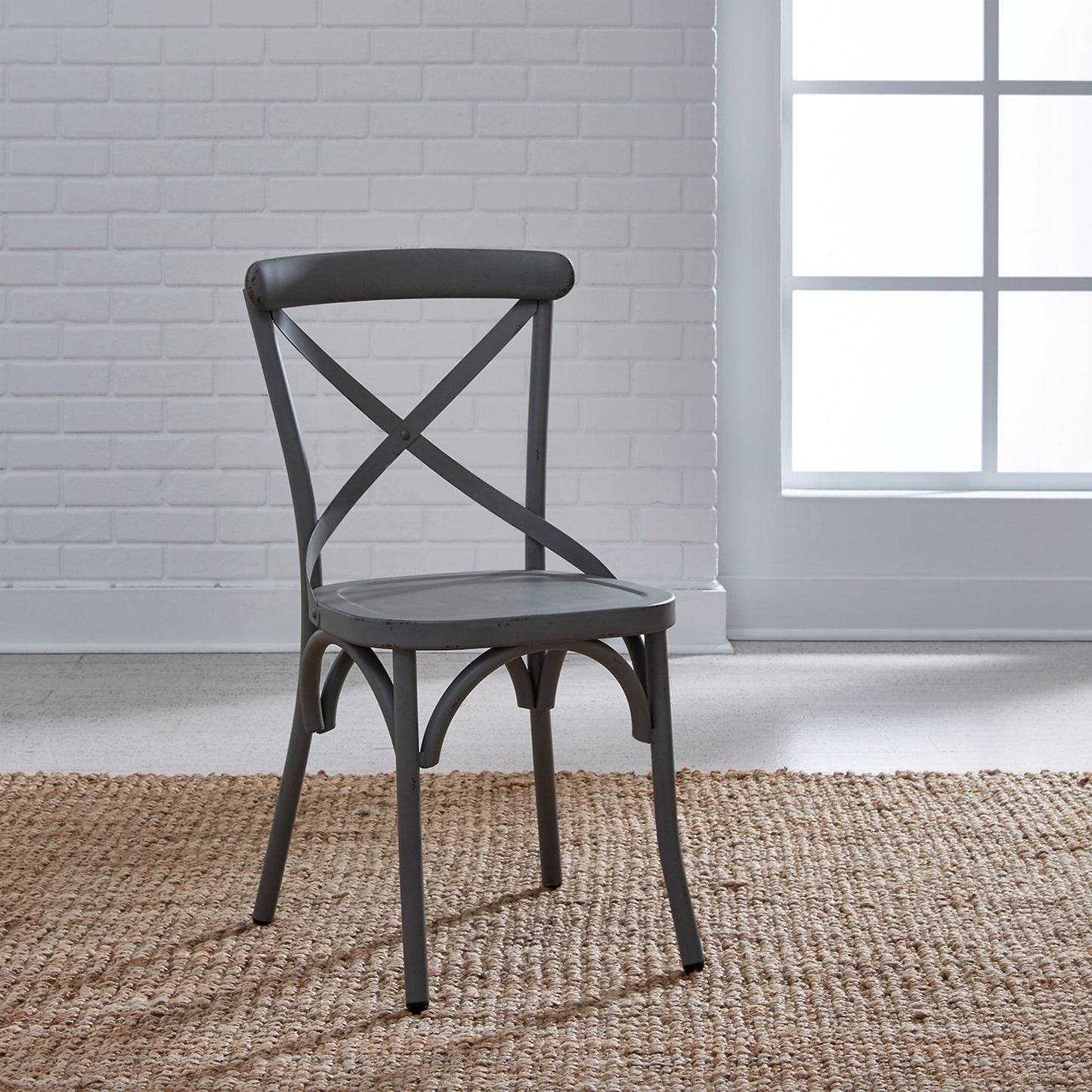 Vintage Series - X Back Side Chair - Gray - Hornell Furniture Outlet
