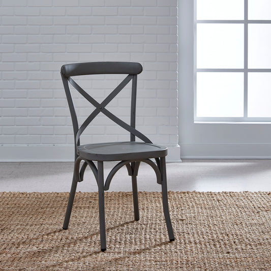 Vintage Series - X Back Side Chair - Gray - Hornell Furniture Outlet