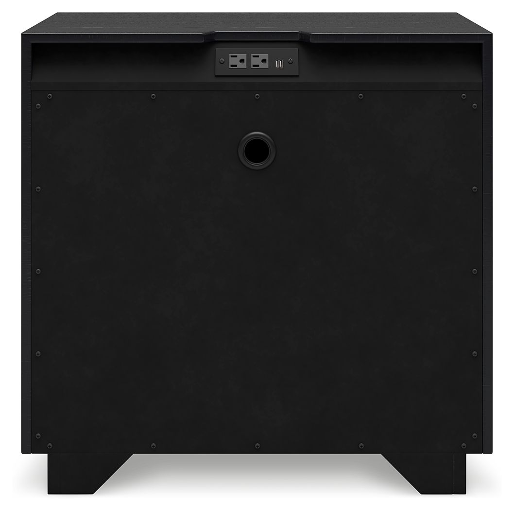 Londer - Black - Two Drawer Night Stand - Hornell Furniture Outlet