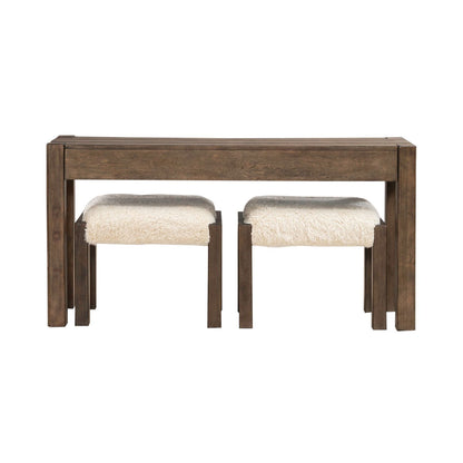 Broadmore - 3 Piece Table Set (1 Console Table 2 Console Stools) - Brown - Hornell Furniture Outlet