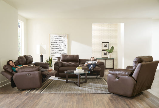 Sorrento - Power Lay Flat Recliner - Kola - Hornell Furniture Outlet