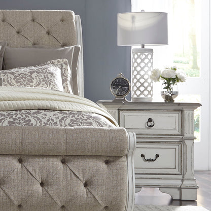 Abbey Park - 2 Drawer Nightstand With Charging Station - White - Hornell Furniture Outlet
