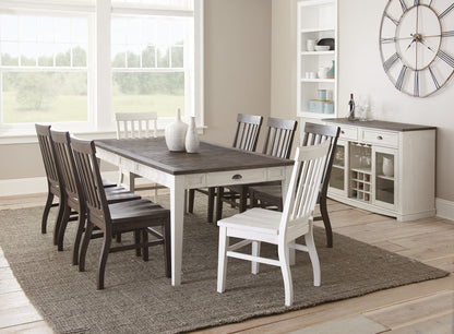 Cayla - Table - Dark Oak & White - Hornell Furniture Outlet