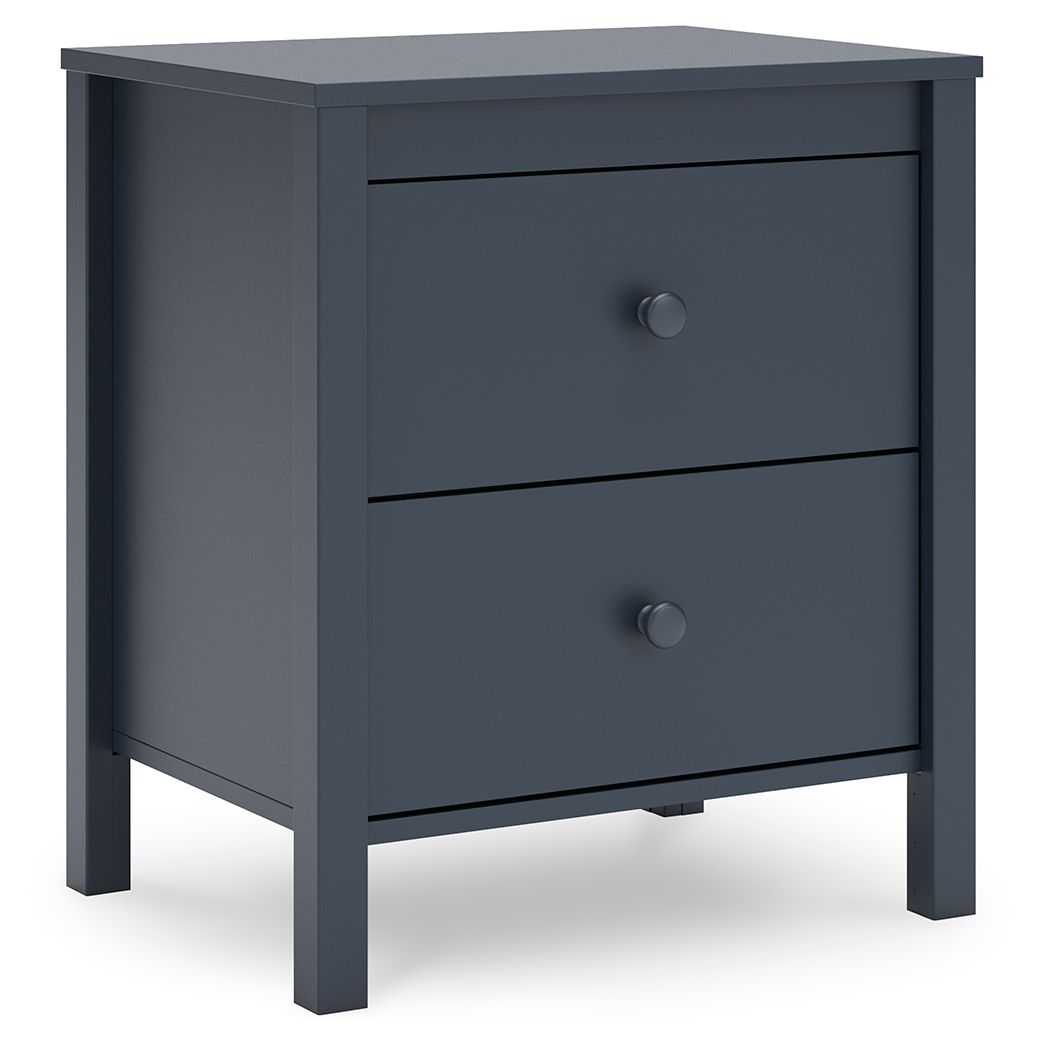 Simmenfort - Navy Blue - Two Drawer Night Stand - Hornell Furniture Outlet