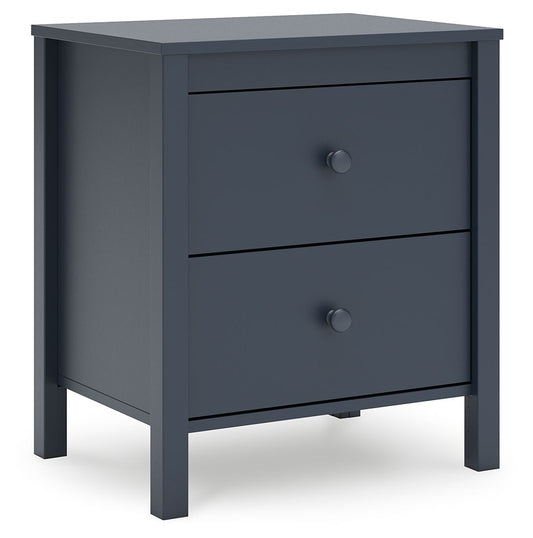 Simmenfort - Navy Blue - Two Drawer Night Stand - Hornell Furniture Outlet