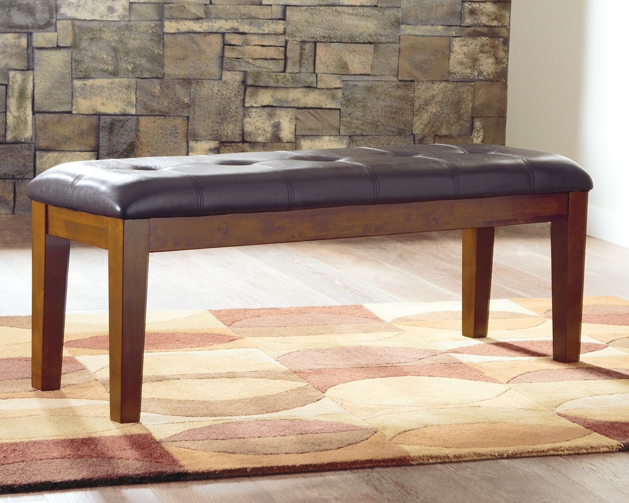 Ralene - Medium Brown - Large UPH Dining Room Bench - Hornell Furniture Outlet