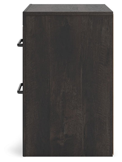 Hollivern - Dark Gray - Two Drawer Night Stand - Hornell Furniture Outlet