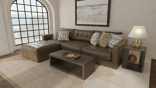 Siena - 4 Piece Modular Sectional With Cuddler Seat Cushions And Included Accent Pillows - Chocolate - Hornell Furniture Outlet