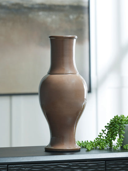 Tillmer - Vase - Brown - Hornell Furniture Outlet