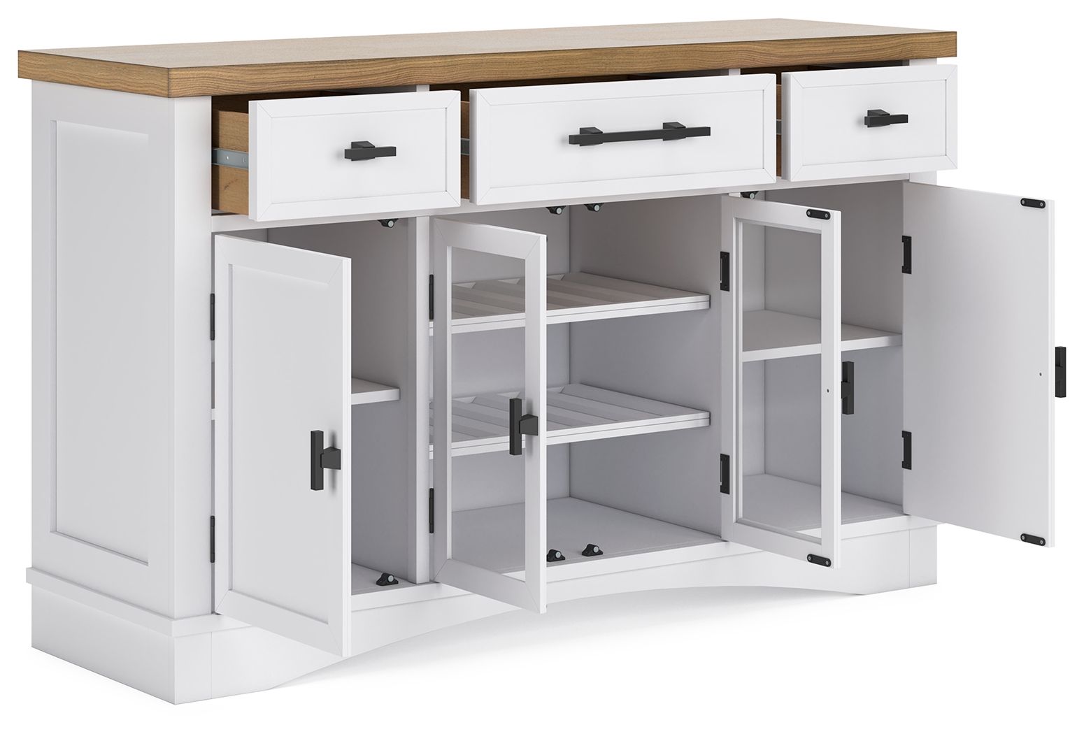 Ashbryn - White / Natural - Dining Room Server - Hornell Furniture Outlet