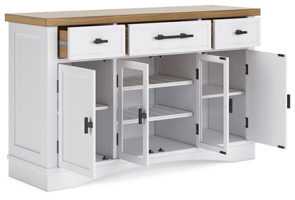 Ashbryn - White / Natural - Dining Room Server - Hornell Furniture Outlet