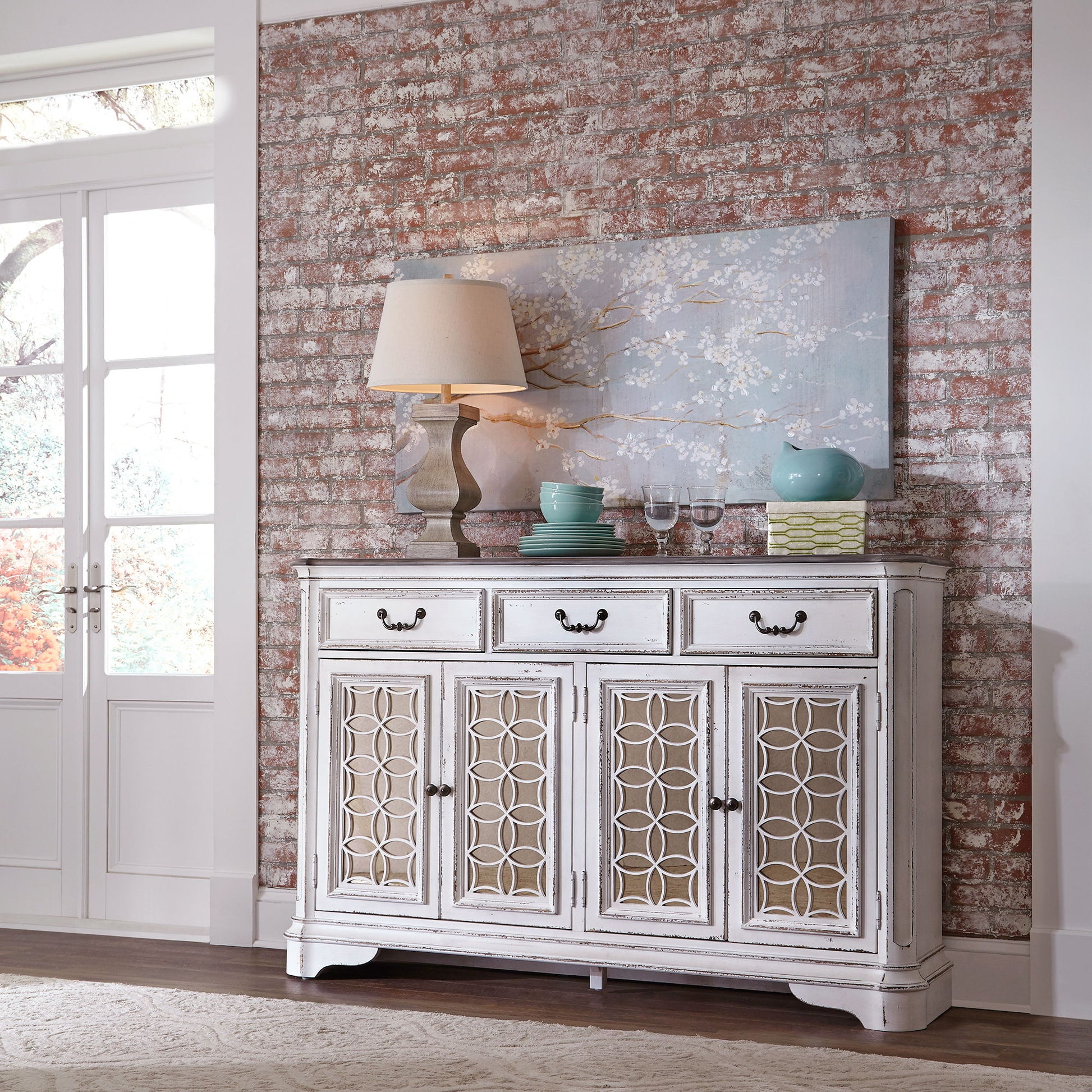 Magnolia Manor - Hall Buffet - White - Hornell Furniture Outlet