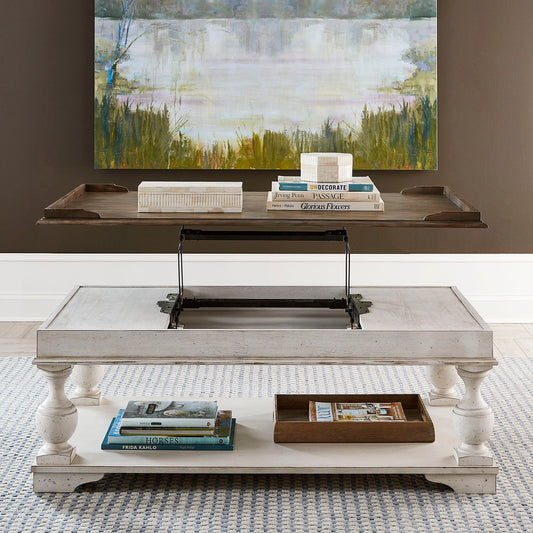 Abbey Road - Lift Top Cocktail Table - White - Hornell Furniture Outlet