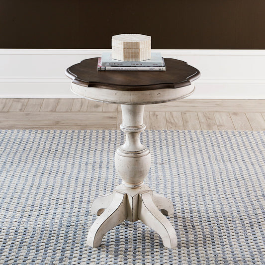 Abbey Road - Round End Table - White - Hornell Furniture Outlet