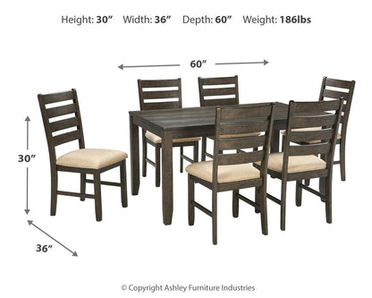 Rokane - Dining Room Table Set (Set of 7) - Brown - Hornell Furniture Outlet