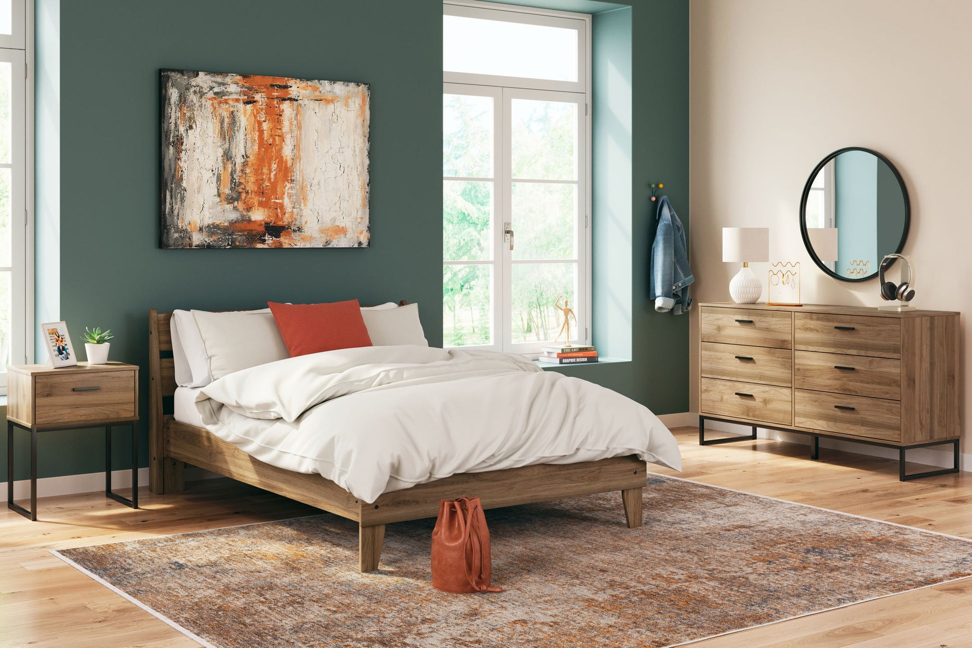 Deanlow - Honey - Six Drawer Dresser - Hornell Furniture Outlet
