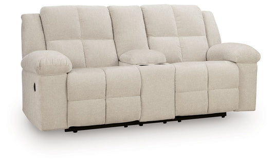 Orlen - Double Reclining Loveseat With Console - Winter - Hornell Furniture Outlet