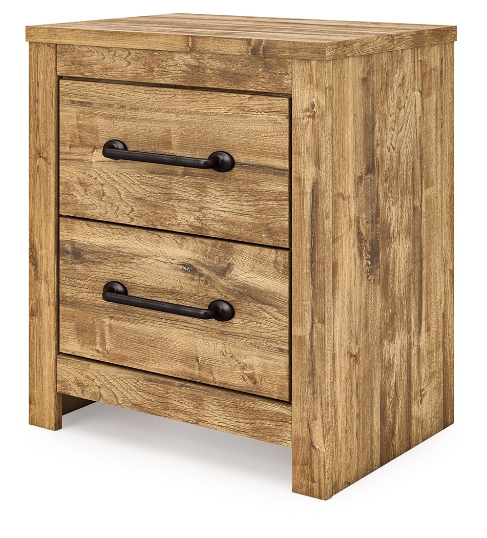 Maystonna - Two Drawer Night Stand - Brown - Hornell Furniture Outlet