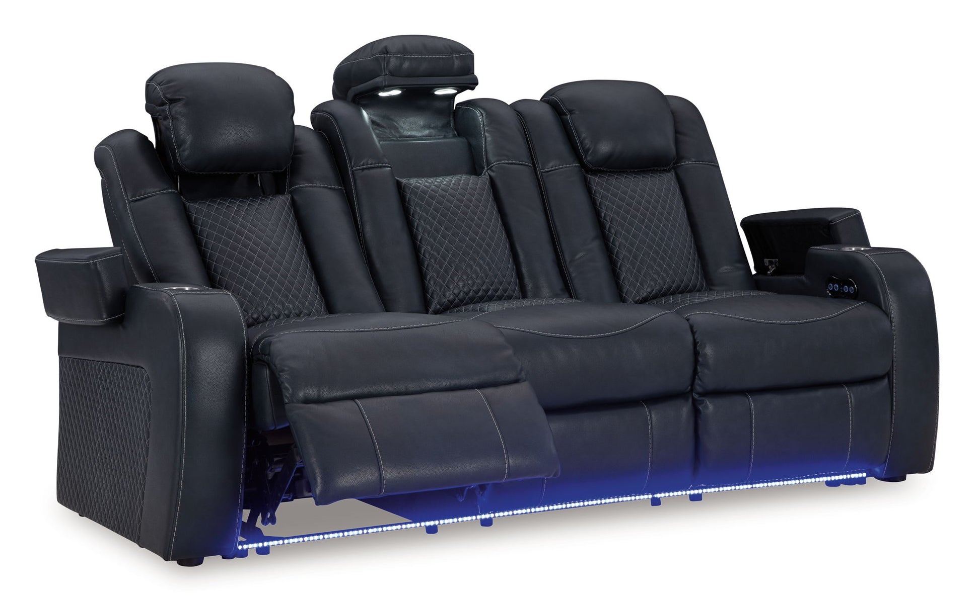 Fyne - dyme - Power Reclining Sofa With Adj Headrest - Hornell Furniture Outlet