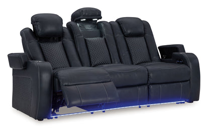 Fyne - dyme - Power Reclining Sofa With Adj Headrest - Hornell Furniture Outlet