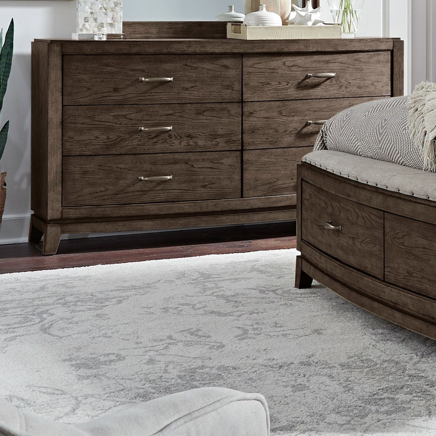 Avalon - 6 Drawer Dresser - Brown - Hornell Furniture Outlet