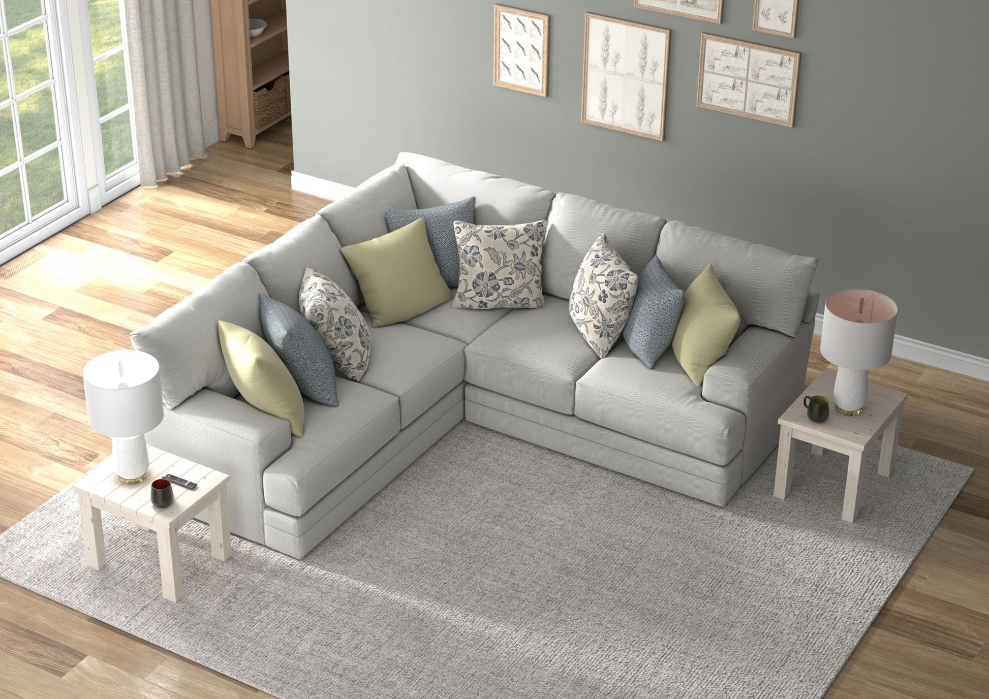 Stockbridge - Sectional With Comfort Coil Seating And 9 Accent Pillows Included - Hornell Furniture Outlet