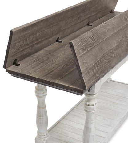 Havalance - Flip Top Sofa Table - Gray / White - Hornell Furniture Outlet