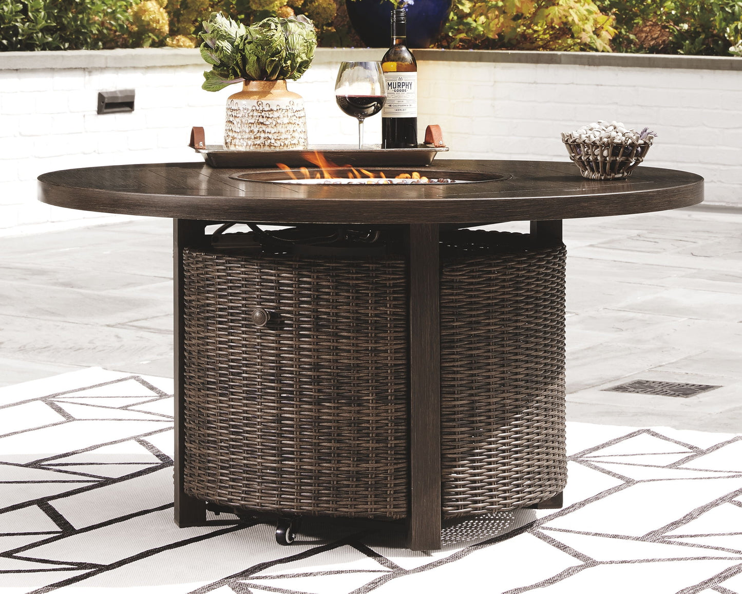 Paradise Trail - Medium Brown - 5 Pc. - Conversation Set with 4 Swivel Lounge Chairs - Hornell Furniture Outlet