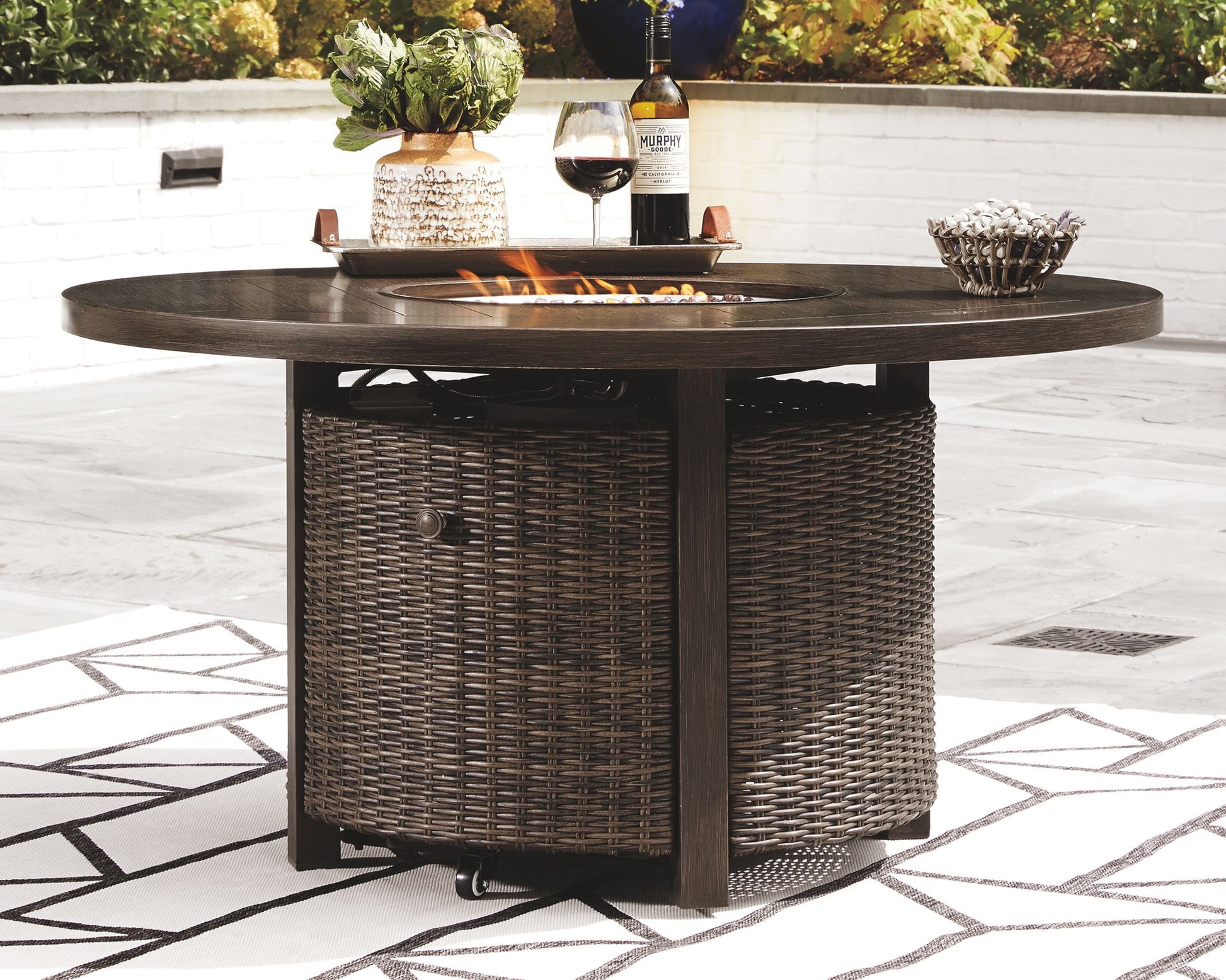 Paradise Trail - Medium Brown - 5 Pc. - Conversation Set with 4 Swivel Lounge Chairs - Hornell Furniture Outlet