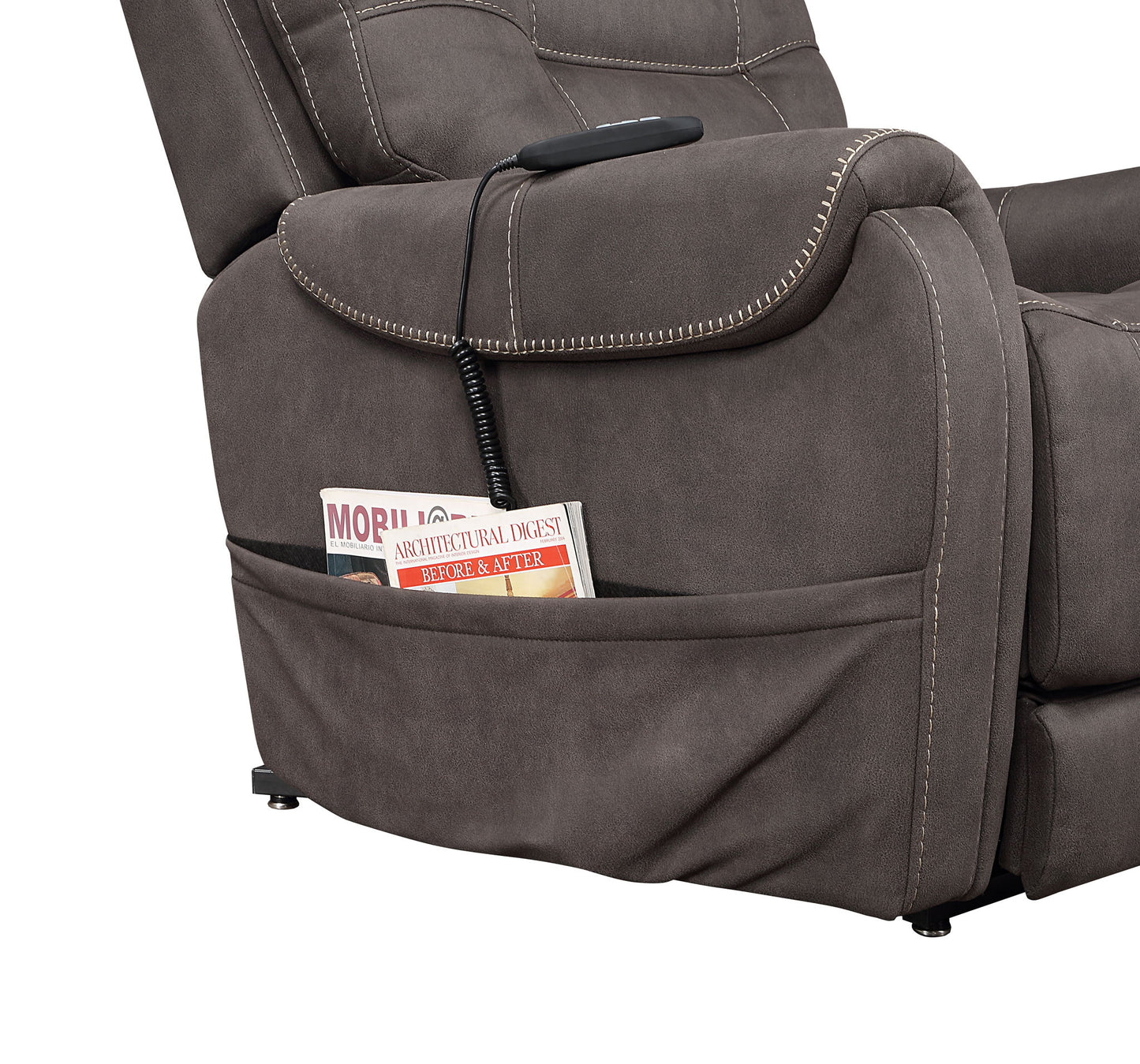 Brisbane - Power Lift Chair - Dark Gray - Hornell Furniture Outlet