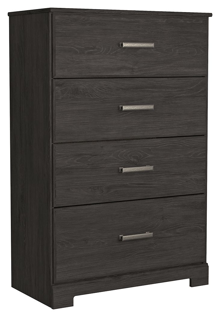 Belachime - Charcoal - Four Drawer Chest - Hornell Furniture Outlet