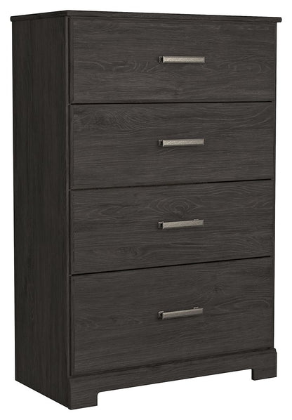 Belachime - Charcoal - Four Drawer Chest - Hornell Furniture Outlet