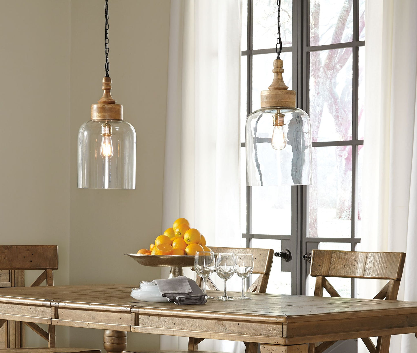 Faiz - Transparent - Glass Pendant Light - Hornell Furniture Outlet