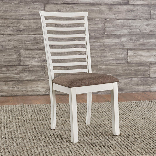 Brook Bay - Upholstered Ladder Back Side Chair - White - Hornell Furniture Outlet