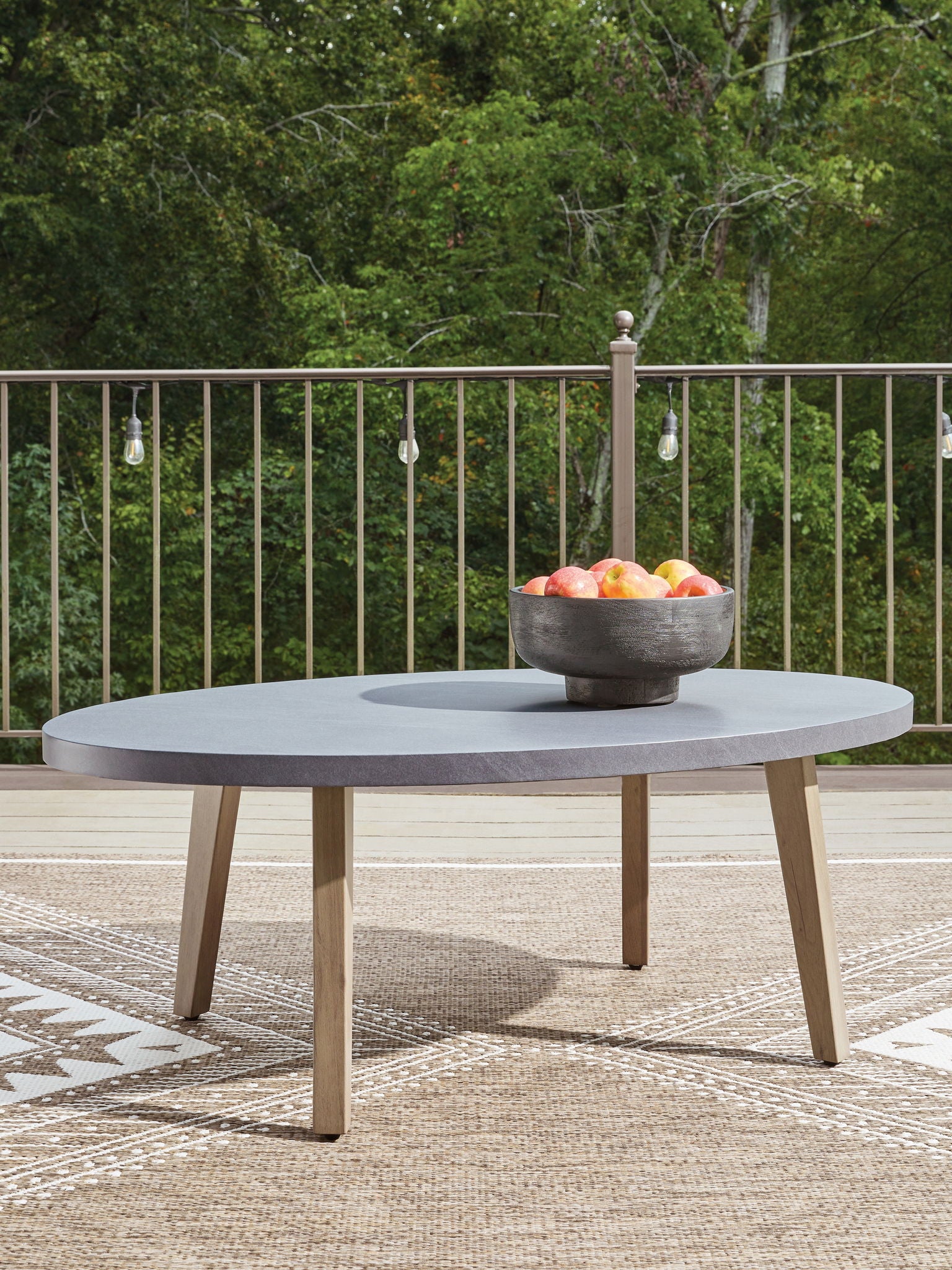 Harmony Headlands - Oval Cocktail Table - Natural / Gray - Hornell Furniture Outlet