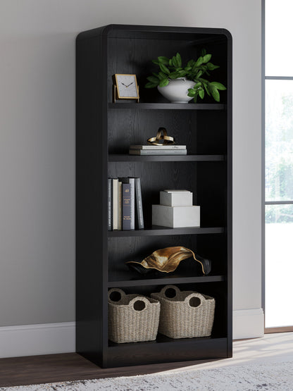 Rowanbeck - Black - Large Bookcase - Hornell Furniture Outlet