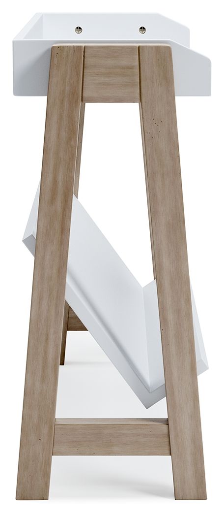 Blariden - White / Tan - Small Bookcase - Hornell Furniture Outlet