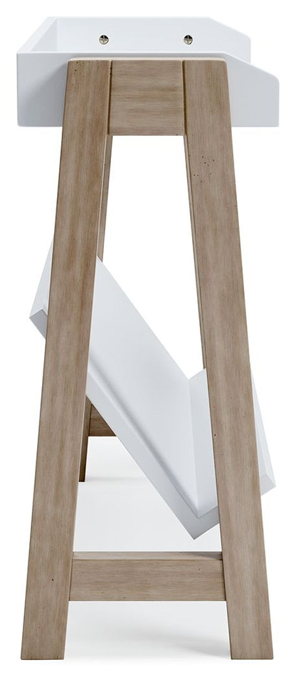 Blariden - White / Tan - Small Bookcase - Hornell Furniture Outlet