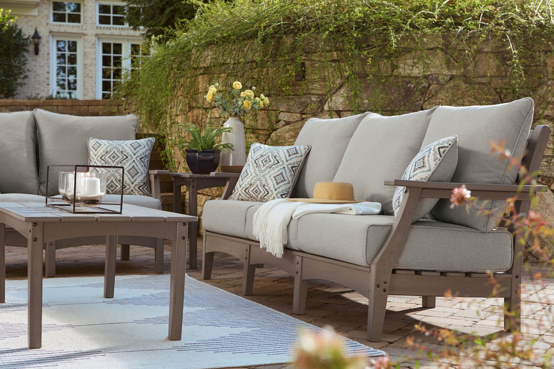 Visola - Gray - Sofa with Cushion - Hornell Furniture Outlet