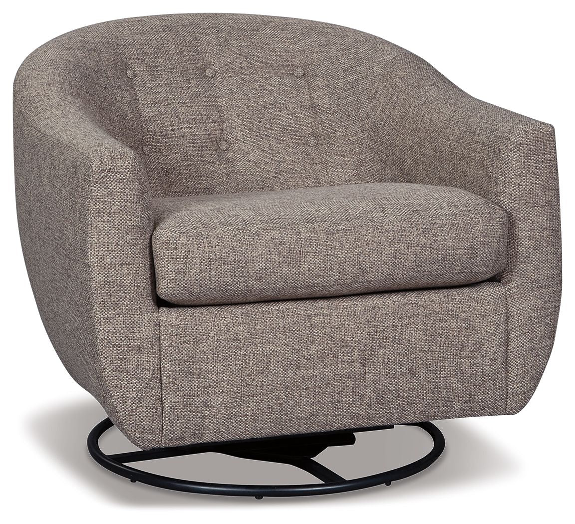 Upshur - Swivel Glider Accent Chair - Taupe - Hornell Furniture Outlet