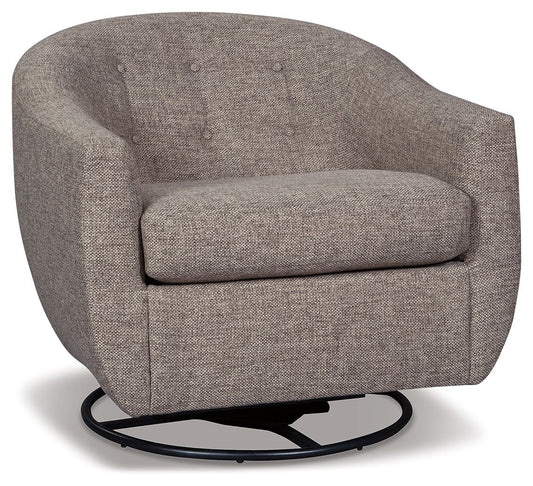 Upshur - Swivel Glider Accent Chair - Taupe - Hornell Furniture Outlet