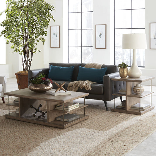 City Scape - 3 Piece Table Set - Burnished Beige - Hornell Furniture Outlet