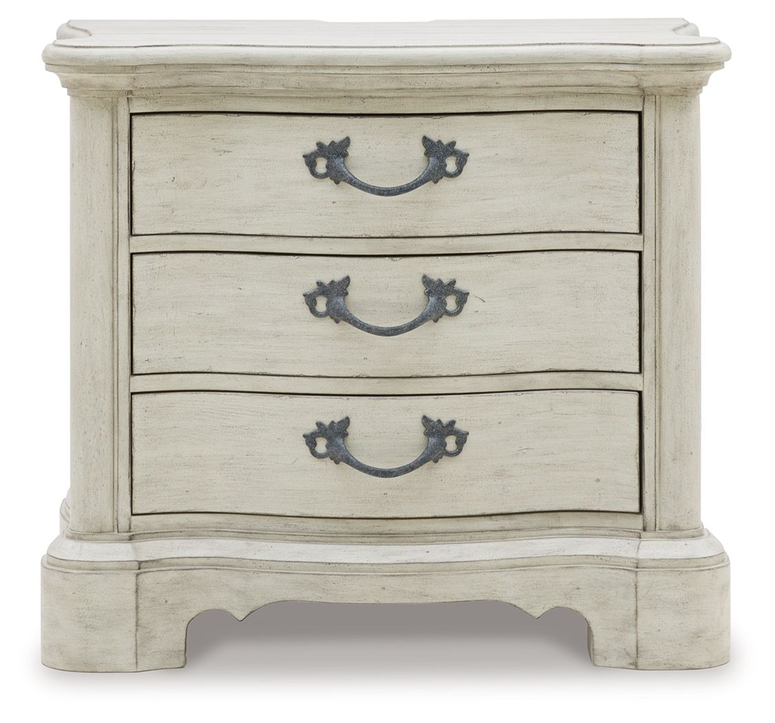 Arlendyne - Antique White - Three Drawer Night Stand - Hornell Furniture Outlet