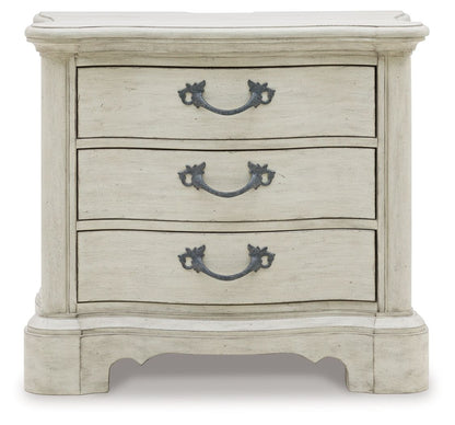Arlendyne - Antique White - Three Drawer Night Stand - Hornell Furniture Outlet