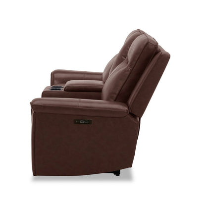 Avery - Loveseat With Console P2 - Cognac - Hornell Furniture Outlet