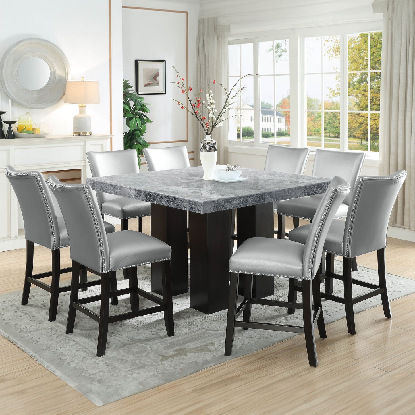 Camila - Square Counter Dining Set - Gray Top - Hornell Furniture Outlet