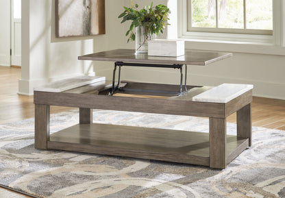 Loyaska - Grayish Brown / White - Lift Top Cocktail Table - Hornell Furniture Outlet