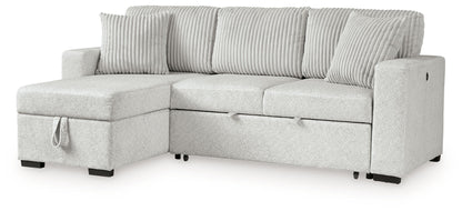 Wohlen - 2 - Piece Sectional With Pop Up Sleeper And LAF Corner Chaise - Alloy - Hornell Furniture Outlet