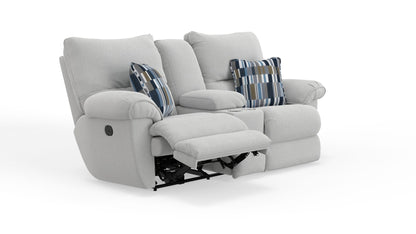 Lenny - Power Lay Flat Reclining Console Loveseat - Hornell Furniture Outlet
